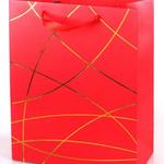 фото Пакет подарочный Классика Красный с золотым тиснением 18*23*10
