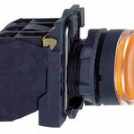 фото Кнопка с подсветкой 1но+1нз желтая со светодиодом 24В Telemecanique Schneider Electric XB5AW35B5