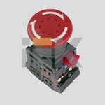 фото Кнопочный выключатель в сборе IEK 1 управляющий элемент красный с фиксацией,