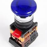 фото Кнопочный выключатель в сборе IEK 1 управляющий элемент синий с подсветкой,
