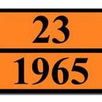 фото Оранжевая табличка опасный груз 23-1965 (пропан-бутановая смесь)