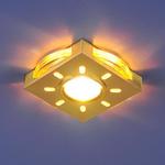 фото Встраиваемый светильник со светодиодами 1051 золото / желтая подсветка (GD/YL/Led); a025946 ELEKTROSTANDARD