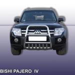 фото Slitkoff Кенгурятник d57 высокий с защитой картера Mitsubishi Pajero 4