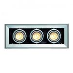 фото AIXLIGHT®, MOD 3 GU10 светильник встраиваемый для 3-х ламп GU10 по 50Вт макс., серебристый / черный | 154572 SLV