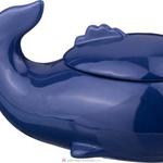 фото Блюдо для запекания с крышкой кит синий 25х12 см