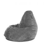 фото Кресло мешок XXL Gray Velvet серый Мягкое кресло (внешний чехол+внутренний чехол с гранулами)