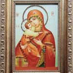 фото Икона Божией Матери Владимирская малая с кристаллами Swarovski (2105)
