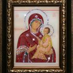 фото Икона Божией Матери "Тихвенская" с кристаллами Swarovski (1371)