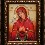 фото Икона Божией Матери "Семистрельная" с кристаллами Swarovski (1370)