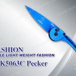фото Нож Tekut Pecker серии Fashion, лезвие 65 мм, рукоять – нержавеющая сталь Цвет Синий
