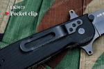 фото Нож Tekut Ares'son серии Tactical, лезвие 67 мм, рукоять - G10 чёрная, клипса на рем+чехол