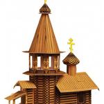 фото Сборная модель из картона Деревянная церковь Умная бумага