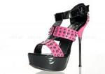 фото Туфли черно-розовые лакированные с заклепками 39