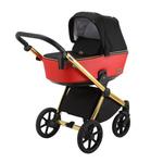 фото Коляска 2 в 1 BeBe-mobile Cezaro Special Edition кожа красная/черный с золотой рамой