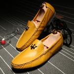 фото Осень Летние Туфли мужские Корейский бин бин кожаная лодка обувь в Англии нога волны обувь ленивый обувь Мужская повседневная обувь