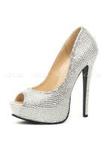 фото Шикарные серебряные туфли со стразами Glamour 39