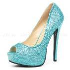 фото Шикарные голубые туфли со стразами Glamour 39