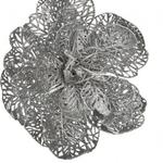 фото Изделие декоративное роза на клипсе. диаметр 12см серебро