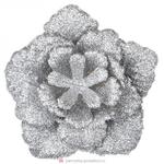 фото Изделие декоративное роза на клипсе. серебро диаметр 8 см