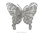 фото Изделие декоративное бабочка на клипсе. длина 12см серебро