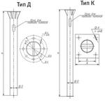 фото Закладная деталь фундамента ЗФ-16/20/24/30/36/-/4/8/12/-К/-Д/-/140/180/230/300/310/350/360/400/470/540/-/1.0/1.2/1.5/2.0/2.5/3.0/ (Тип: ЗФ-20/4/Д270-1,5-б)
