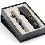 фото Подарочный набор Parker: Шариковая ручка Parker Sonnet Black Lacquer GT + чехол из экокожи (55739)