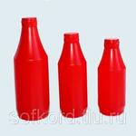 фото Бутылка пластиковая для кетчупа ПНД с пробкой 400 мл красная (уп. 350 шт.)