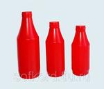 фото Бутылка пластиковая для кетчупа ПНД с пробкой 900 мл красная (уп. 200 шт.)