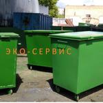 фото Уличный металлический мусорный контейнер 0.8м3 с колесами ф125 мм