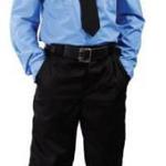 фото Рубашка охранника с длинным рукавом мужская (цв.голубой с черной отделкой)