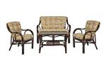 фото Комплект мебели Макита диван+2 кресла+стол (Темно-коричневый)