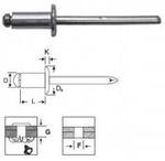 фото Заклепка вытяжная лепестковая 4,8х16,0 стандарт аллюминий(AlMg 3,5%)/сталь