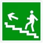 фото Знак безопасности BL-3015A.E16 Напрю к эвакуац. выходу по лестнице вверх (лев.) | код. a12964 | белый Свет