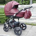 фото Коляска 2в1 BeBe-Mobile Movo 57S-С кожа 100 % бордовая