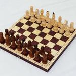 фото Шахматы обиходные парафинированные с темной доской P-12