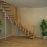 фото Лестница Stairbox с деревянным ограждением для дома
