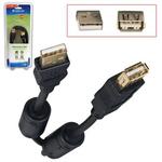 фото Кабель-удлинитель USB 2.0, 1,8 м, DEFENDER, M-F, 2 фильтра, для подключения периферии