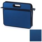 фото Сумка пластиковая BRAUBERG (БРАУБЕРГ), А4+, 390х315х70 мм, на молнии, внешний карман, фактура бисер, синяя