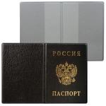 фото Обложка для паспорта России, вертикальная, ПВХ, цвет черный, "ДПС"