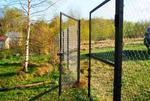 фото Ворота садовые распашные с сеткой рабицей