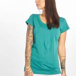 фото Зеленая\бирюзовая футболка женская хлопок без рисунка YedPrior