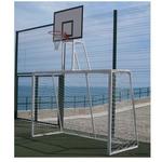фото Баскетбольная стойка уличная антивандальная с воротами для минифутбола