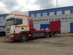 фото Эвакуатор для спецтехники на базе автомобиля Scania 420L г/п 15 т и длиной платформы 7100 мм