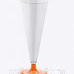 фото Бокал для шампанского 150 мл прозрачный кристалл на съемной оранжевой ножке ПС (6 штук / упаковка