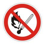 фото Знак запрещающий "Запрещается пользоваться открытым огнем и курить", круг, диаметр 200мм, самоклейка