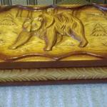 фото Шампурница "Медведь" (набор шампуров в деревянном резном кейсе)