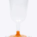 фото Бокал для вина 200 мл прозрачный кристалл на съемной оранжевой ножке ПС (6 штук / упаковка