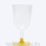 фото Бокал для вина 200 мл прозрачный кристалл на съемной желтой ножке ПС (6 штук / упаковка