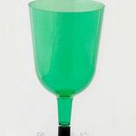 фото Бокал для вина 200 мл зеленый кристалл на съемной черной ножке ПС (6 штук / упаковка