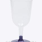фото Бокал для вина 200 мл прозрачный кристалл на съемной сиреневой ножке ПС (6 штук / упаковка